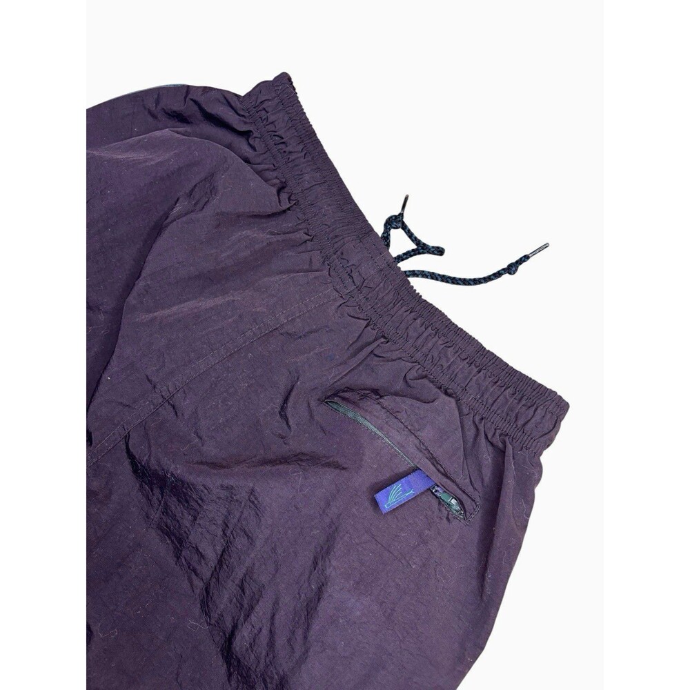 Vintage Catalina Black Nylon Track Pants Windbreaker Zipper Ankles Mens Medium